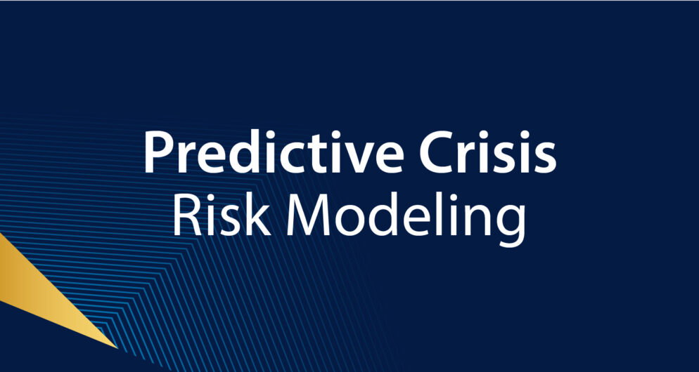 Predictive Crisis Risk Modeling -  نموذج التنبؤ بمخاطر الأزمات